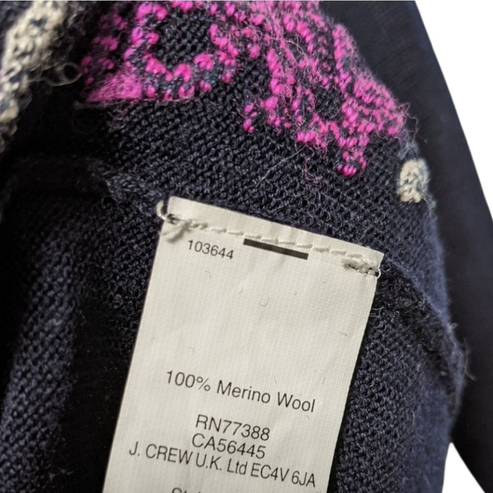 J. CREW Tippi Merino Wool Embroidered Tile Sweater XXS - Picture 6 of 7